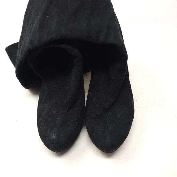 Giuseppe Zanotti Womens Boots OTK Black Suede Leather Thigh High Heel Shoe 40 10 - Picture 8 of 15